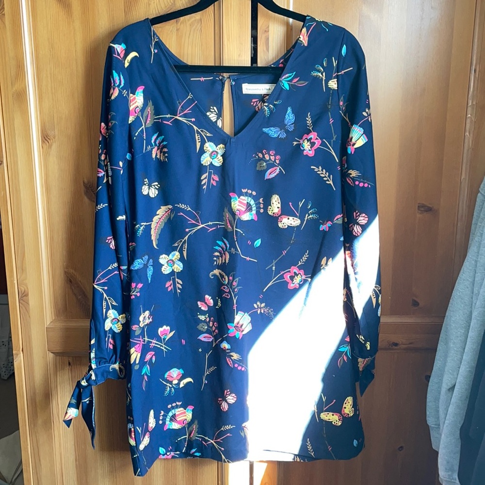 Size Medium Abercrombie Butterfly Blue Dress